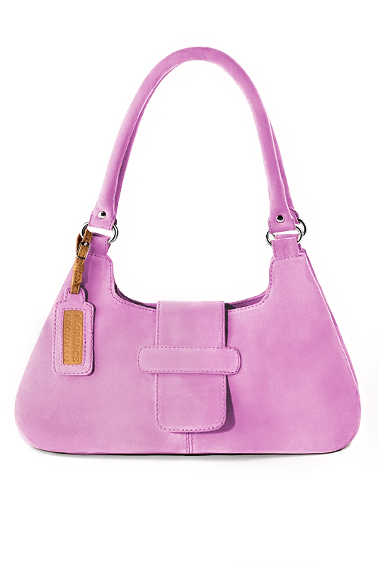 Dress handbag in mauve purple leather - Top view